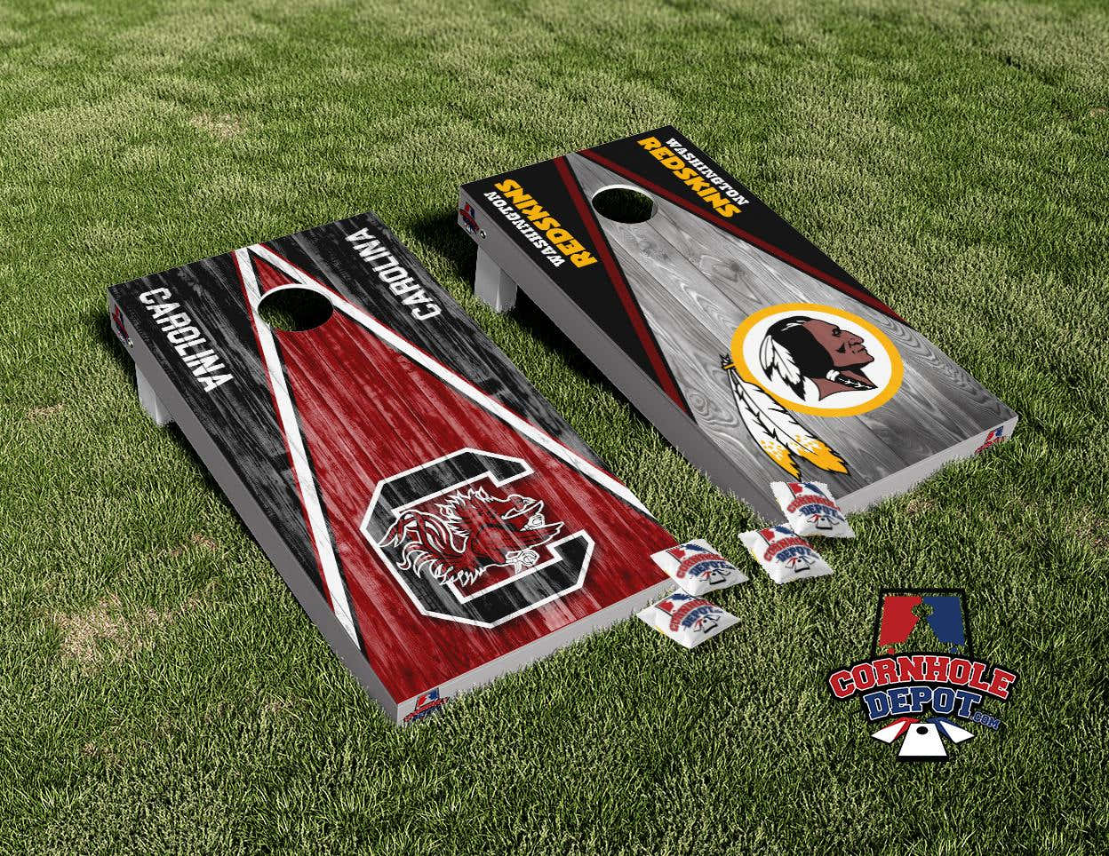 Décalcomanie Vinyle Washington Redskins Style Métal Déchiré - Pour Planche De Cornhole, Décoration Rustique