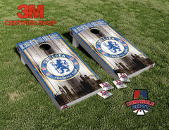 Chelsea Football Club Washed Cornhole Board Vinyl Wrap Laminated Sticker Set Decal