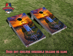 Jeff~ 9 sets: 2 grey Brewers, 2 Wisconsin, 1 Go Brewers, 1 Eagle American flag, 1 Lighthouse, 1 Church, 1 Mashup with cross Cornhole Board Vinyl Wrap Skins Laminated Sticker Set Decal