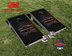 Jeff~ 1 Carolina NC Court and 1 Cigars and cars Cornhole Board Vinyl Wrap Skins Laminated Sticker Set Decal