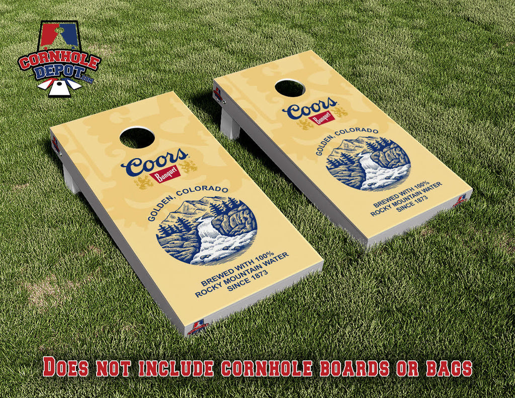 Coors Beer Cornhole Board Vinyl Wrap Skins  Laminated Sticker Set Decal