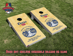 Coors Beer Cornhole Board Vinyl Wrap Skins  Laminated Sticker Set Decal