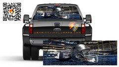 Cowboys Helmet Rear Window Perforated Graphic Decal Sticker Trucks Campers Cars SUV