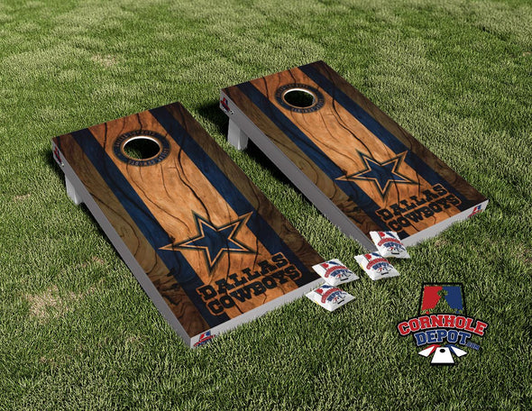 Cowboys Wood Cornhole  Board Vinyl Wrap  Skins Laminated Sticker Set Decal