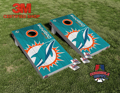Miami Dolphins Cornhole Board Vinyl Wrap Skins Laminated Sticker Set Decal