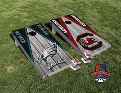 South Carolina Gamecocks  Rooster and Philadelphia Eagles Split Set  Cornhole Board Vinyl Wrap Skins Laminated Sticker Set Decal