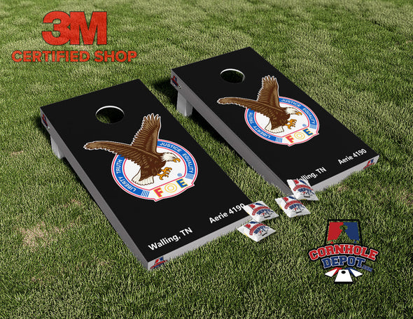 Nicholas~ 1 FOE Cornhole Board Vinyl Wrap Skins Laminated Sticker Set Decal