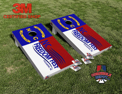 Mel~3 sets: NC Freedom Fest Cornhole Board Vinyl Wrap Skins Laminated Sticker Set Decal