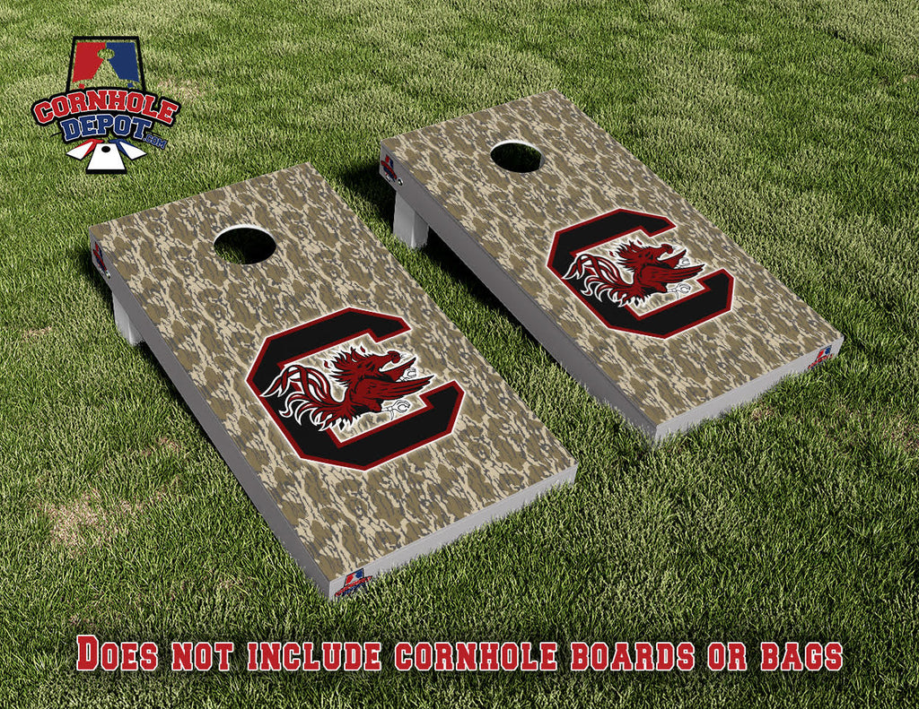 Gamecocks South Carolina Hunting Cornhole Board Vinyl Wrap Skins Laminated Sticker Set Decal
