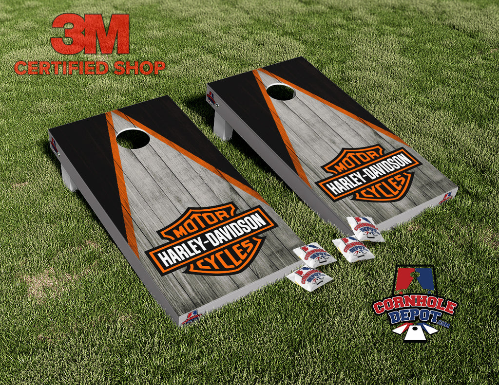 Harley Motorcycles Cornhole Board Vinyl Wrap Skins Laminated Sticker Set Decal