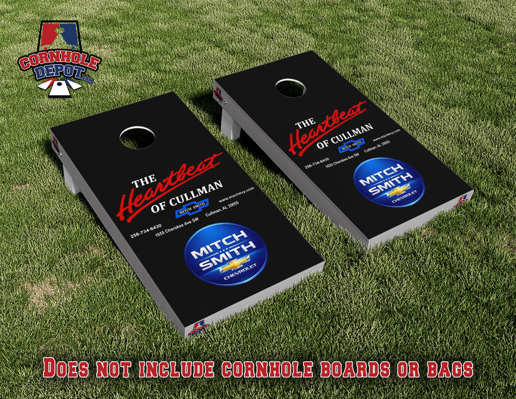 Dale~ Heartbeat Cornhole Board Vinyl Wrap Skins Laminated Sticker Set Decal