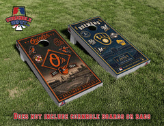 Jeff~4 sets: 1 Orioles/Brewers, 1 Packers, 1 Trash Pandas and 1 USA Cornhole Board Vinyl Wrap Skins Laminated Sticker Set Decal