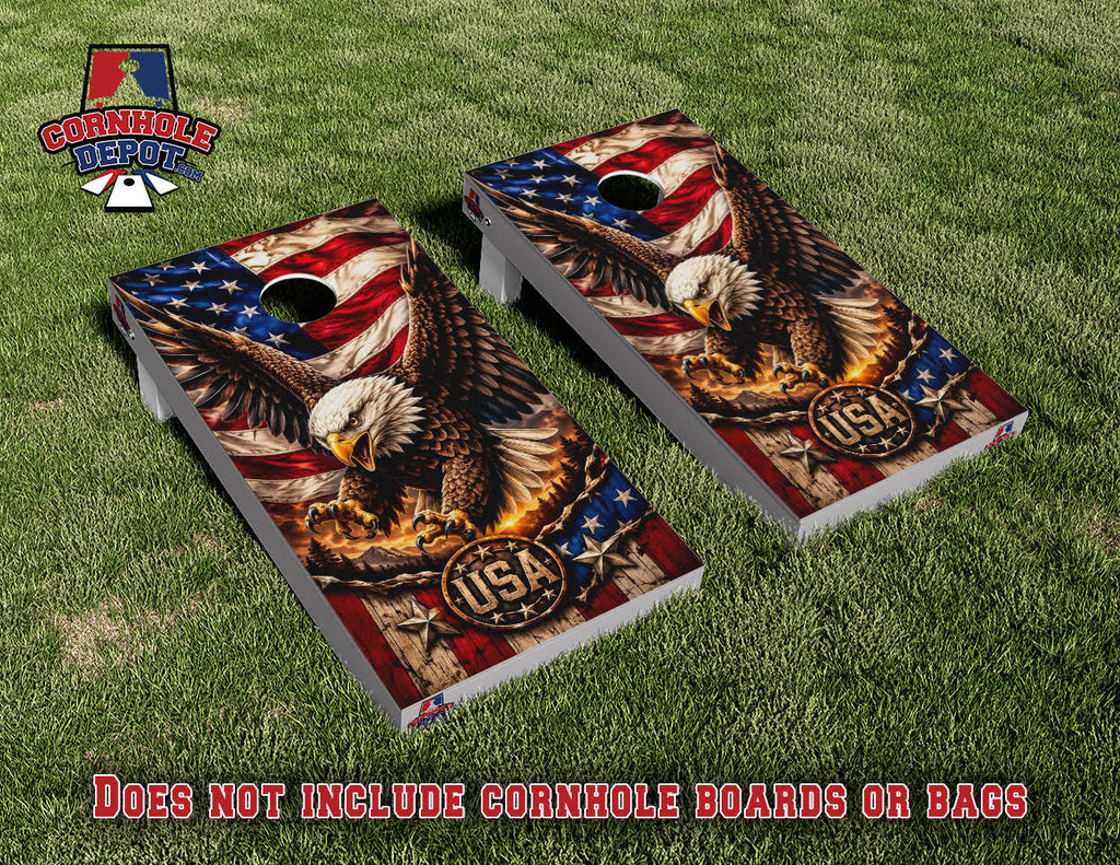 Jeff~4 sets: 1 Orioles/Brewers, 1 Packers, 1 Trash Pandas and 1 USA Cornhole Board Vinyl Wrap Skins Laminated Sticker Set Decal