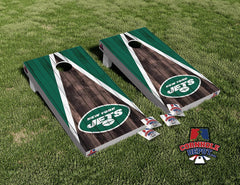 New York Jets Washed Cornhole Board Vinyl Wrap Skins Laminated Sticker Set Decal