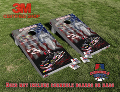 Jonathan~ 1 Intimidator, 1 Clemson paw, 1 Miller, 1 Steelers, 1 Conleys, 1 Steelers/Vikings Cornhole Board Vinyl Wrap Laminated Sticker Set Decal