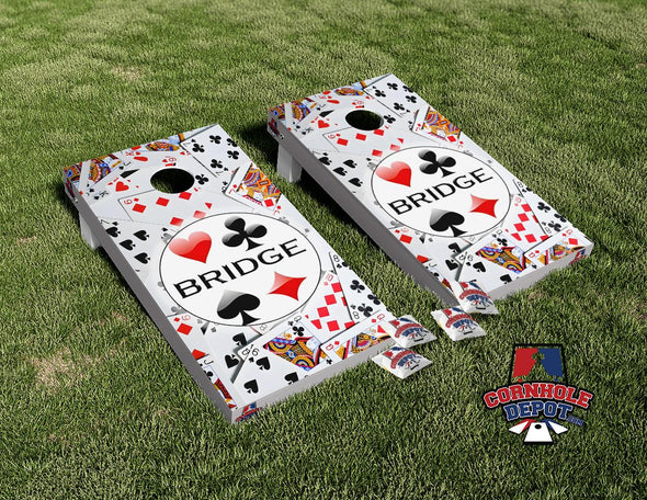 Bridge Card Game Cornhole Board Vinyl Wrap Skins Laminated Sticker Decal Set