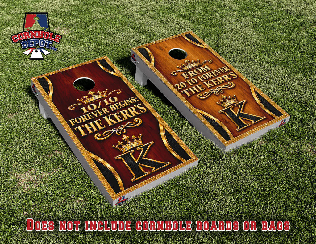 JONATHAN~ Kerr's, 1 C+C, 1 Duke, 1 Braves/Bananas split set and 1 Premier Cornhole Board Vinyl Wrap Skins Laminated Sticker Set Decal