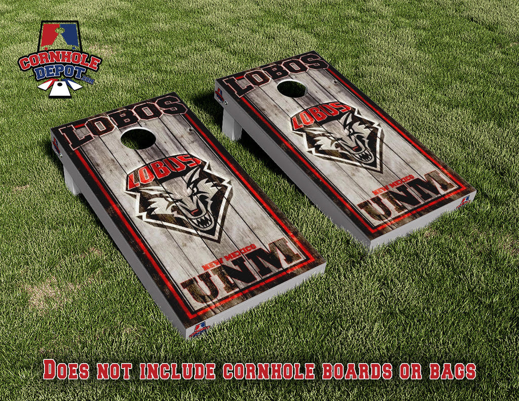 Tafoya ~ 1 Colorado and Mexico Flag split set and 1 Lobos UNM  Cornhole Board Vinyl Wrap Skins Laminated Sticker Set Decal
