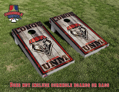 Tafoya ~ 1 Colorado and Mexico Flag split set and 1 Lobos UNM  Cornhole Board Vinyl Wrap Skins Laminated Sticker Set Decal