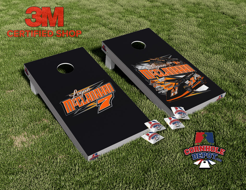 Logan Mcclanahan Cornhole Board Vinyl Wrap Skins Laminated Sticker Set Decal