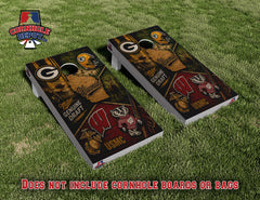 Wisconsin Sports Teams Miller Cornhole Board Vinyl Wrap Skins Laminated Sticker Set Decal