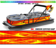 Orange Wavy Graphic Boat Vinyl Wrap Decal Fishing Bass Pontoon Decal Sportsman Boat All Boats Decal