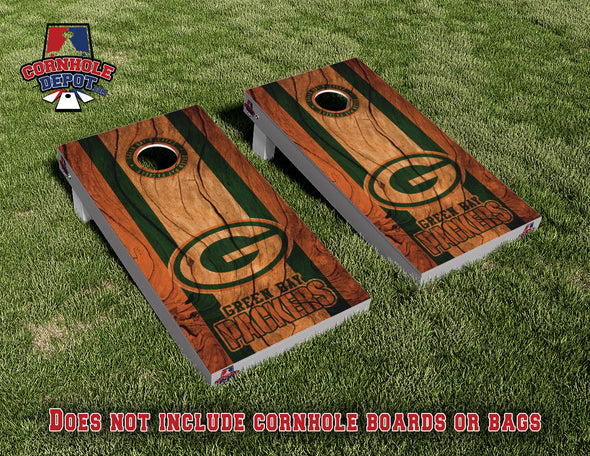 Green Bay Packers Wood Cornhole Board Vinyl Wrap Skins Laminated Sticker Set Decal