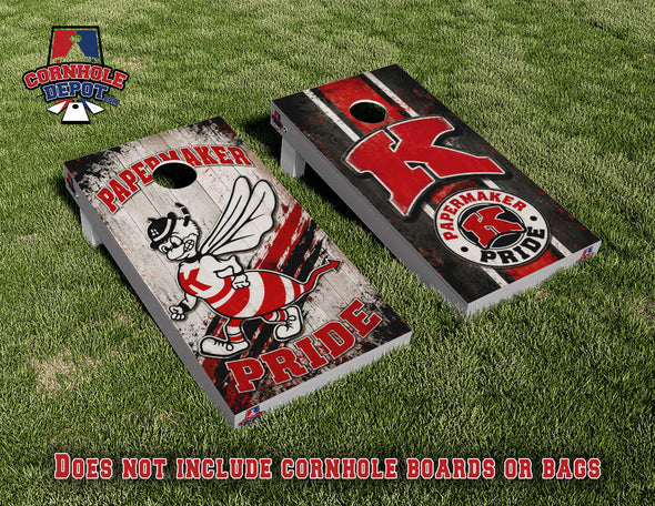 Papermaker Pride K Cornhole Board Vinyl Wrap Skins Laminated Sticker Set Decal