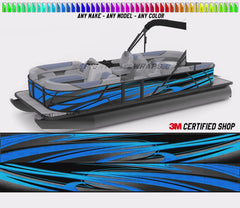 Green, Gray and Black Zig Zag Lines Graphic Boat Vinyl Wrap Fishing Pontoon Sea Doo Water Sports Watercraft etc.. Boat Wrap Decal