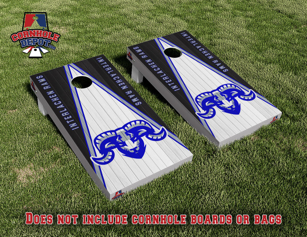 Interlachen Rams Cornhole Board Vinyl Wrap Skins Laminated Sticker Set Decal