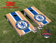 Chelsea Football Club Light Wood Cornhole Board Vinyl Wrap Laminated Sticker Set Decal