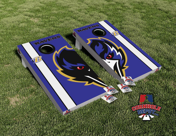 Baltimore Ravens Blue Cornhole Board Vinyl Wrap Skins Laminated Sticker Set Decal