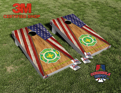 American Flag Speculator Cornhole Board Vinyl Wrap Skins Laminated Sticker Set Decal