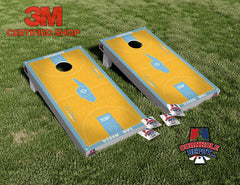 Carolina NC TAR HEELS Court Cornhole Board Vinyl Wrap Skins Laminated Sticker Set Decal