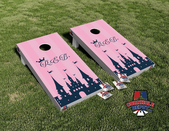 REB Castle Cornhole Board Vinyl Wrap Laminated Sticker Set
