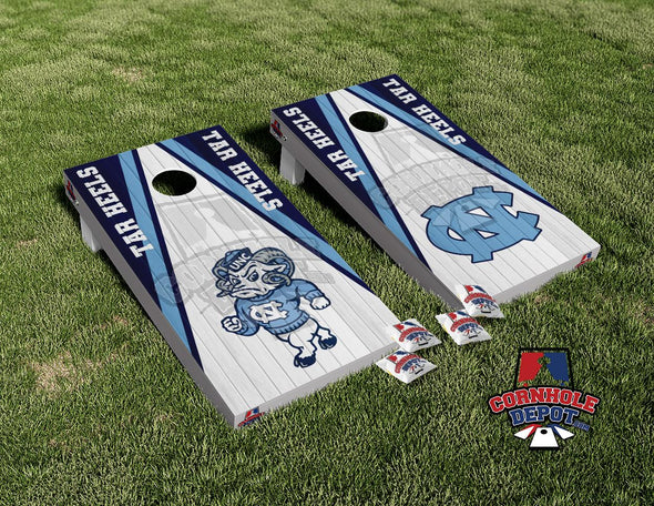 Tar Heels Ram Light Wood Cornhole Board Vinyl Wrap Laminated Sticker Set Decal