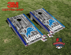 Detroit Lions Washed Cornhole Board Vinyl Wrap Skins Laminated Sticker Set Decal