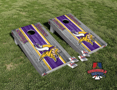 Vikings Minnesota Purple and Gray Cornhole Board Vinyl Wrap Laminated Sticker Set Decal