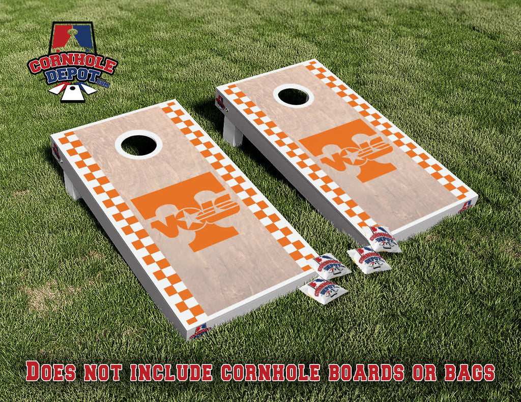Nicholas ~ 1 Woodlee and 1 Tennessee  Cornhole Board Vinyl Wrap Skins Laminated Sticker Set Decal