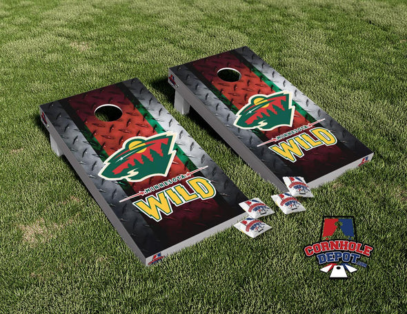 Minnesota Wild Cornhole Board Vinyl Wrap Laminated Sticker Set Decal