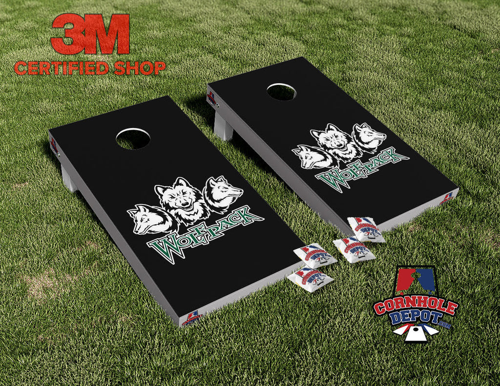 Wolfpack Cornhole Board Vinyl Wrap Skins Laminated Sticker Set Decal