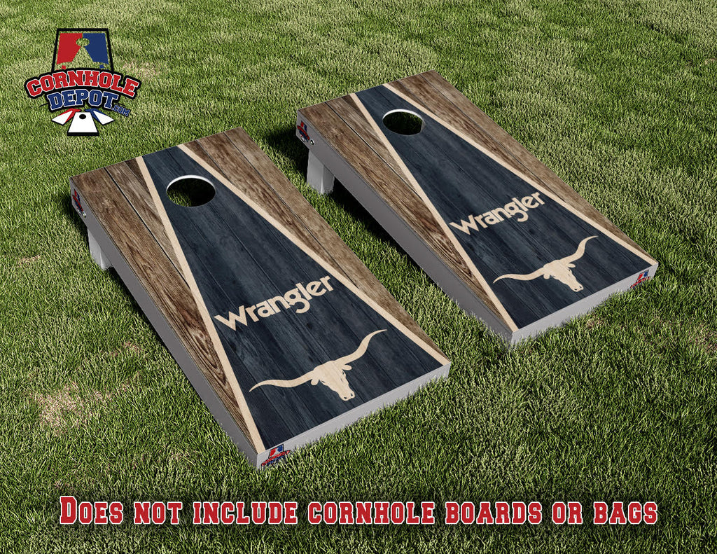 Wrangler Cornhole Board Vinyl Wrap Skins Laminated Sticker Set Decal