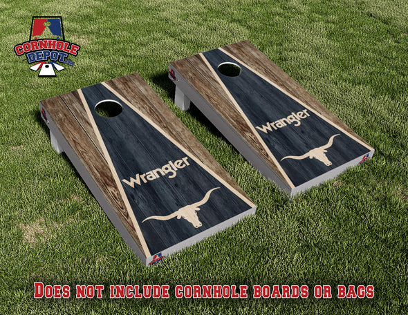 Wrangler Cornhole Board Vinyl Wrap Skins Laminated Sticker Set Decal