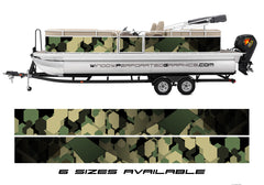 Camouflage Green  Graphic Boat Vinyl Wrap Decal Fishing Pontoon All Boats Decal