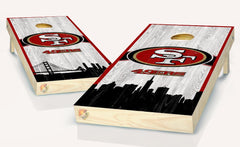 San Francisco 49ers Skyline Cornhole Board Vinyl Wrap Laminated Sticker Set