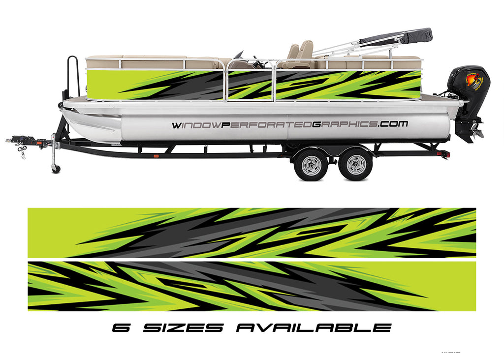 Abstract Yellow Lightning Graphic Boat Vinyl Wrap Decal Fishing  Pontoon etc.. Boat Wrap Decal