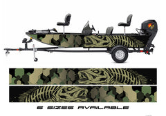 Camouflage Abstract  Seabass Graphic Boat Vinyl Wrap Fishing Bass  Pontoon Decal