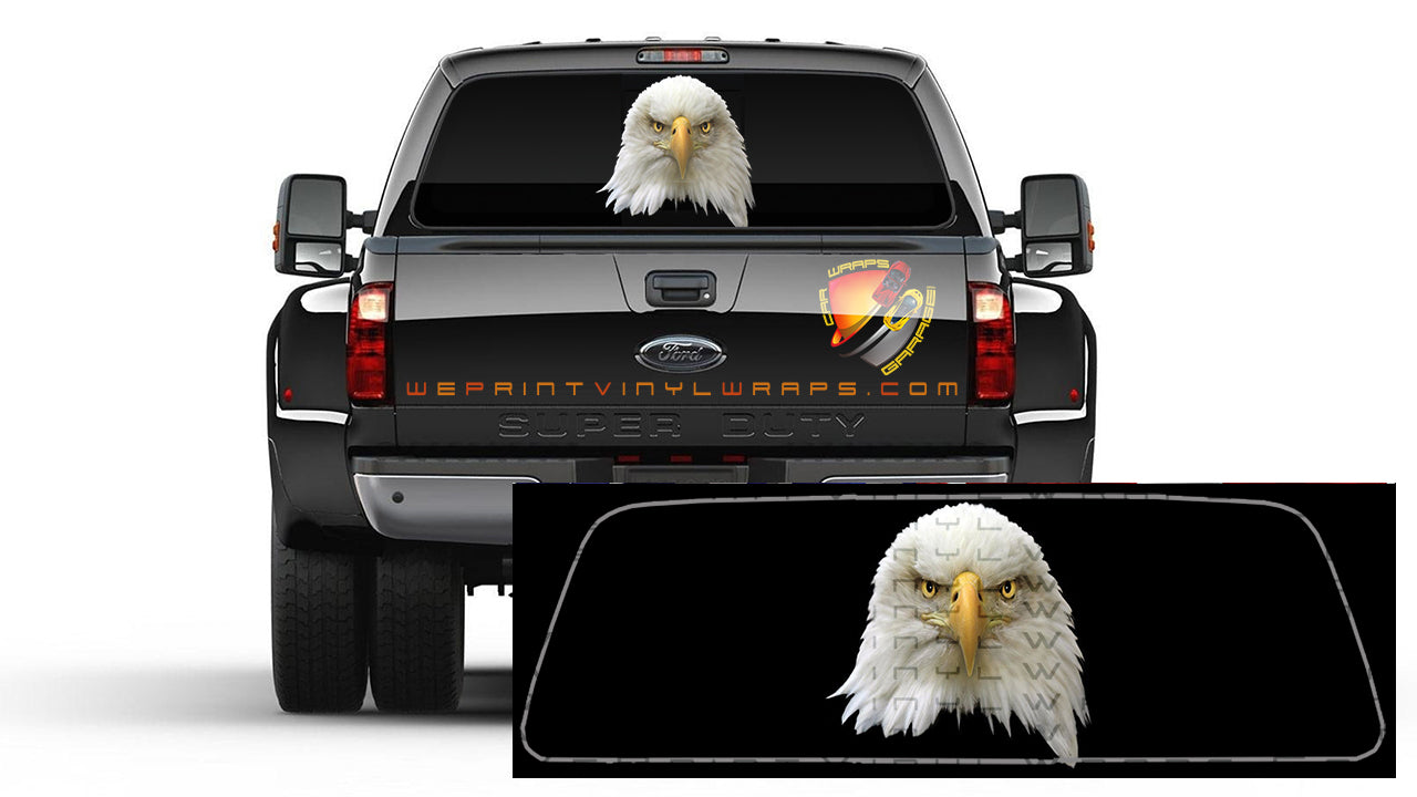 American Eagle Patriotic Rear Window Perforated Vinyl Graphic Decal Tr ...