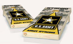 Army Strong Veteran USA Cornhole Board Vinyl Wrap Laminated Sticker Set Decal