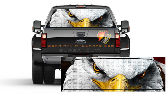 American Bald Eagle Patriotic Rear Window Perforated Graphic Decal Trucks Campers All Types of Cars